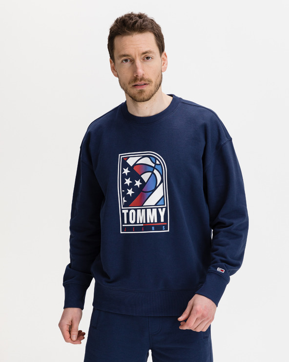 Tommy Jeans Basketball Logo Sweatshirt Blau