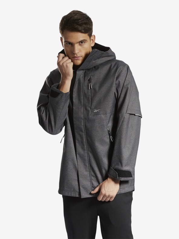 Reebok Dunkelgraue Herren Reebok DMX HD SHELL MID JK Kapuzenjacke