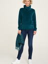 Tranquillo Petrolfarbenes Samt-Sweatshirt mit Kragen Tranquillo