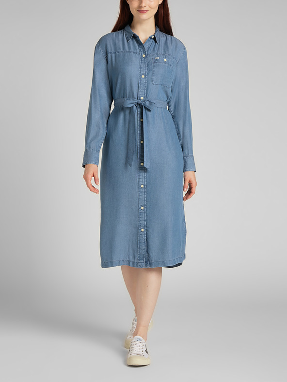 Lee Blaues Damenhemd midi Lee Western
