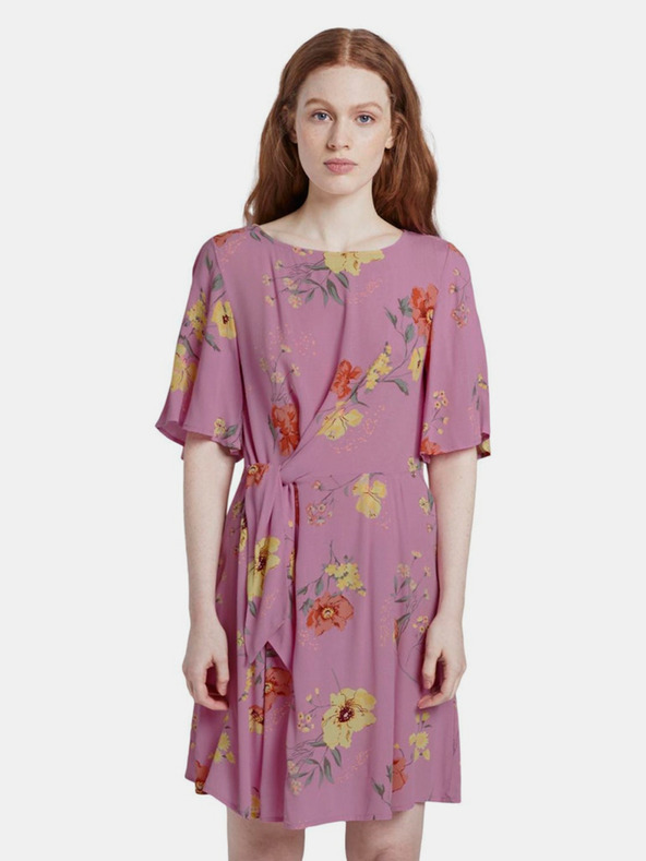 Tom Tailor Denim Rosa Damen-Blumenkleid Tom Tailor Denim