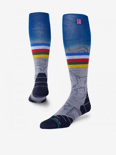 Stance Blau-grau gemusterte Herren-Wollmischsocken Stance JC 2