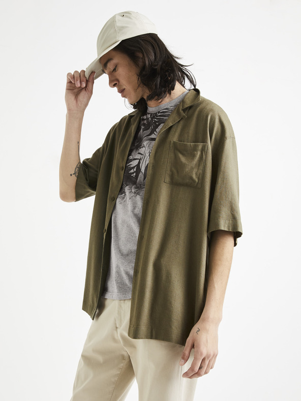 Celio Khakifarbenes Herrenhemd Celio Tallinn
