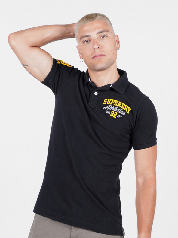 SuperDry Classic Superstate Polo T-Shirt Schwarz