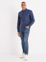 Celio Blau kariertes Herrenhemd Celio