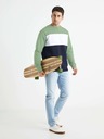 Celio Grün-schwarz gestreiftes Herren-Sweatshirt Celio Betrail