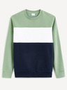 Celio Grün-schwarz gestreiftes Herren-Sweatshirt Celio Betrail