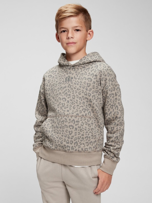 GAP Leopard Sweatshirt Kinder Grau
