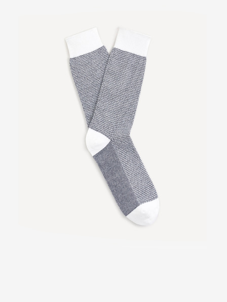Celio Weiß und blau gemusterte Herrensocken Celio