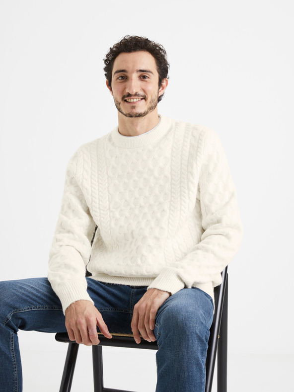 Celio Veceltic Pullover Weiß