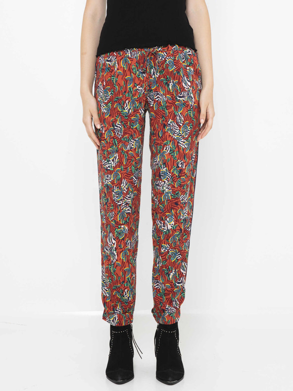 CAMAIEU Rot gemusterte Hose CAMAIEU