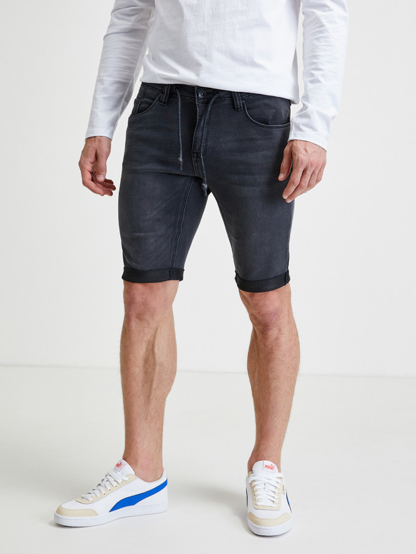 Devergo Dunkelgraue Herren Denim Shorts Devergo