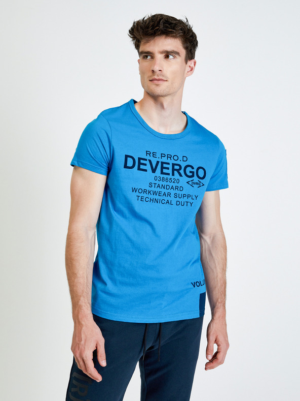 Devergo Blaues Herren-T-Shirt Devergo