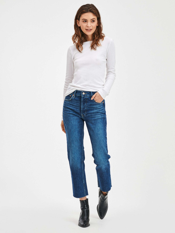 GAP Straight High Rise Jeans Blau