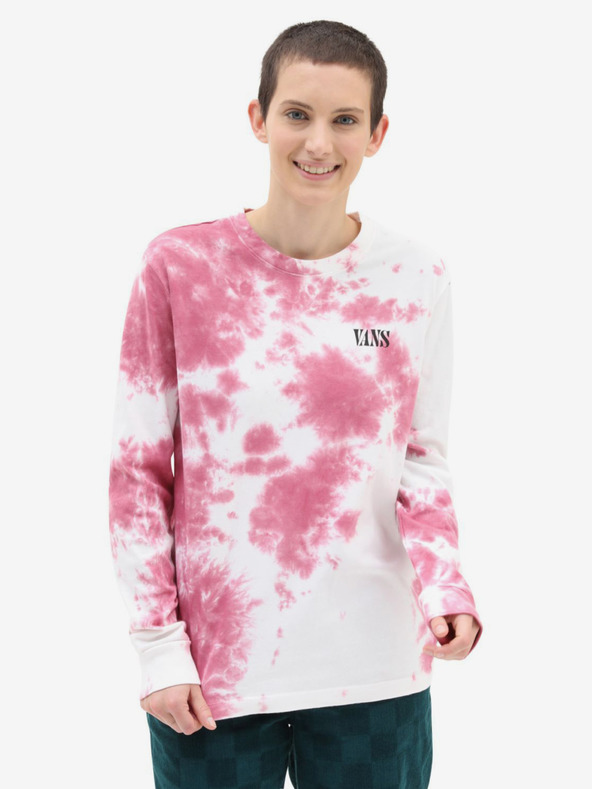 Vans Weißes und rosa Batik-Langarmshirt für Frauen VANS