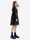 Desigual Schwarzes gemustertes Kleid für Mädchen Desigual Casia