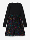 Desigual Schwarzes gemustertes Kleid für Mädchen Desigual Casia
