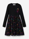 Desigual Schwarzes gemustertes Kleid für Mädchen Desigual Casia