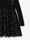 Desigual Schwarzes gemustertes Kleid für Mädchen Desigual Casia