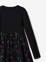 Desigual Schwarzes gemustertes Kleid für Mädchen Desigual Casia