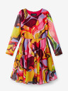 Desigual Gelb und rosa gemustertes Kleid für Mädchen Desigual Aguayo