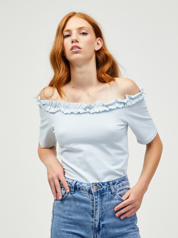 Pieces Leah Crop top Blau