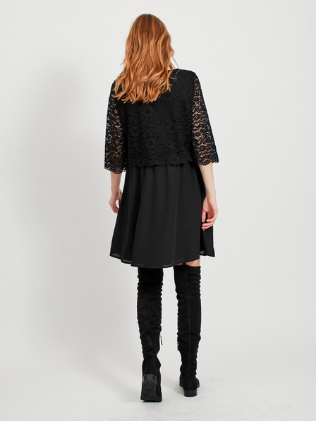 Vila Schwarzes Kleid mit Spitze VILA Lovia