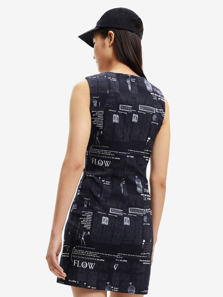 Desigual Schwarzes Damen Desigual Lea Gemustertes Kleid