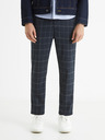 Celio Dunkelblaue karierte Cropped-Hose für Herren Celio