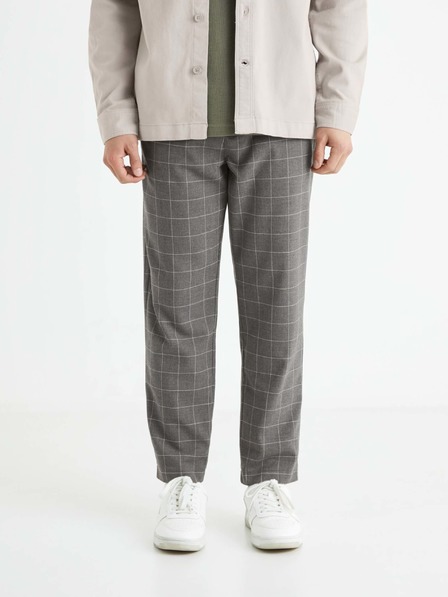 Celio Graue gemusterte Herrenhose Celio