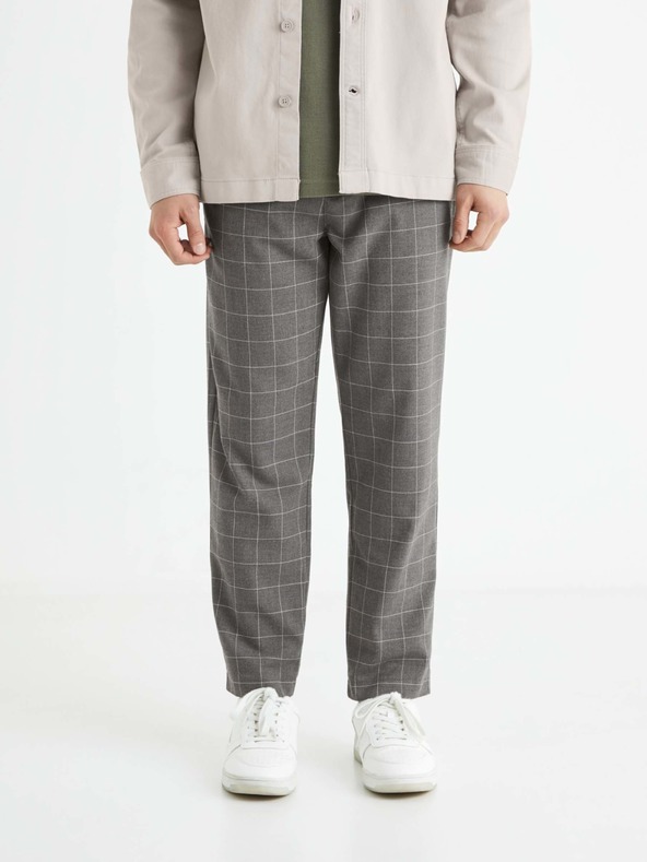Celio Graue gemusterte Herrenhose Celio