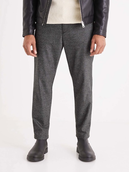 Celio Dunkelgraue gestreifte Herrenhose Celio 24H Avotwill