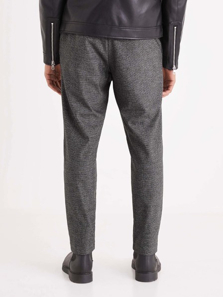 Celio Dunkelgraue gestreifte Herrenhose Celio 24H Avotwill