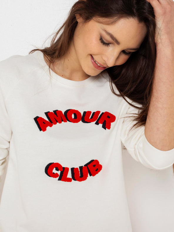 CAMAIEU Weißes Sweatshirt mit CAMAIEU-Schriftzug