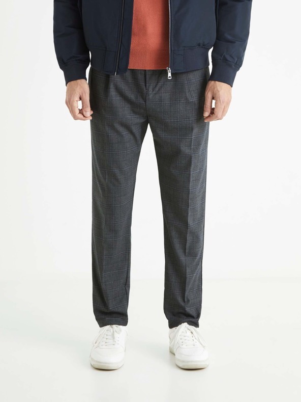 Celio Dunkelgraue Herren Karohose Celio Avocheck