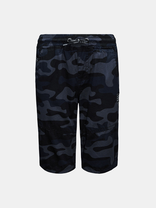 Sam 73 Dunkelblaue Camouflage-Shorts für Jungen SAM 73
