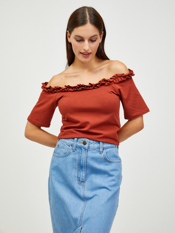 Pieces Leah Crop top Braun