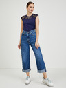 Orsay Dunkelblaues Damen-T-Shirt mit Spitze ORSAY