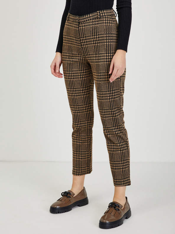 Orsay Braune karierte Damenhose ORSAY