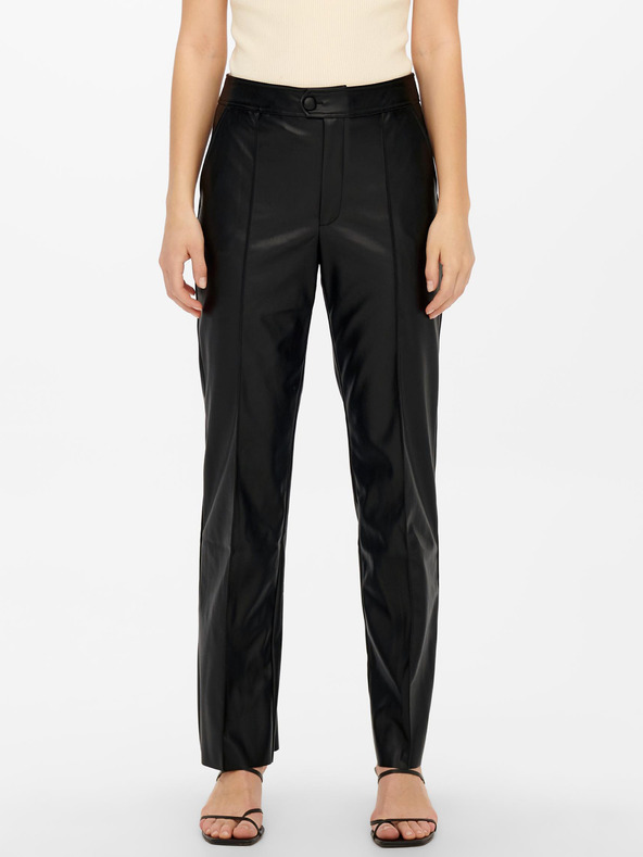 Jacqueline de Yong Schwarze Damen-Lederhose JDY Rex
