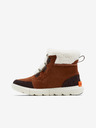 Sorel Braune Damen-Knöchel-Wildleder-Winterstiefel mit Kunstfell SOREL Explorer II Carnival Cozy