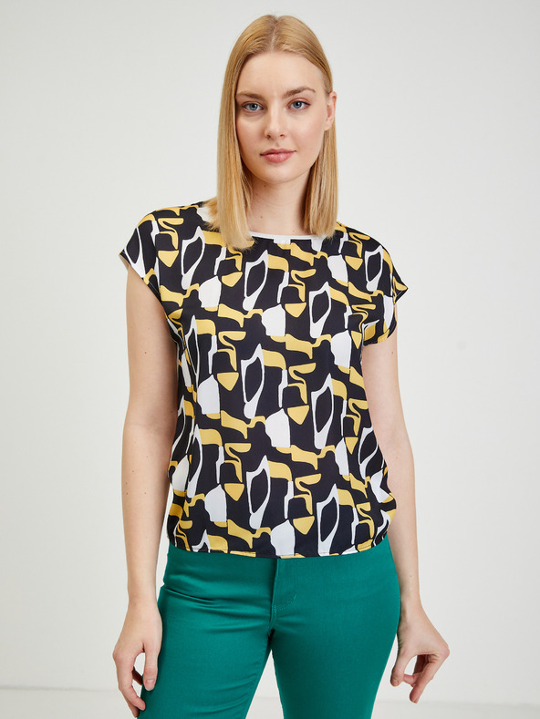 Orsay Gelb-blau gemustertes Damen T-Shirt ORSAY