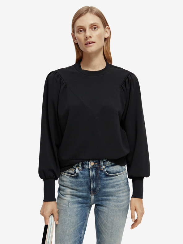 Scotch & Soda Schwarzes Damen-Sweatshirt mit Ballonärmeln Scotch & Soda
