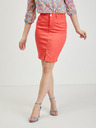 Orsay Orangefarbener Damen-Jeansrock ORSAY