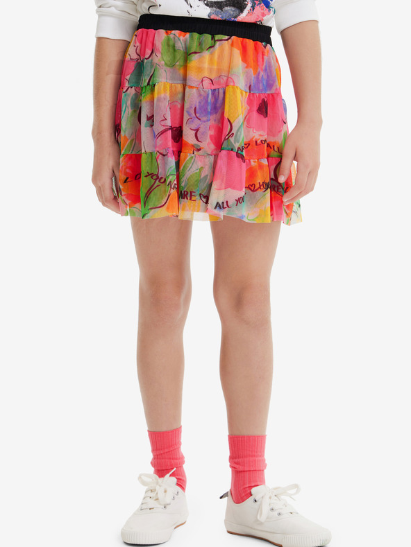 Desigual Desigual Blumen Rosa Mädchenrock mit Blumenmuster