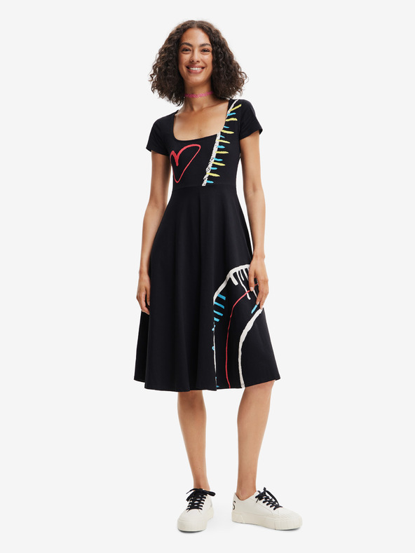 Desigual Schwarzes Desigual Lisa Damenkleid