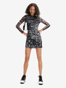 Desigual Schwarzes gemustertes ärmelloses Damen-Minikleid Desigual Lettering