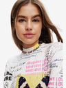 Desigual Weißes gemustertes Desigual Newspaper Kleid für Damen