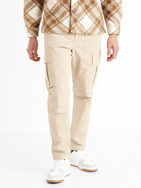 Celio Beigefarbene Herren-Cargo-Hose Celio Dogo