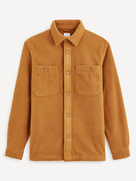 Celio Braunes Herrenoberhemd Celio Dafleece